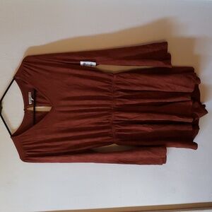 Charlotte Russe | Rust Long-Sleeve Romper | S | NWT